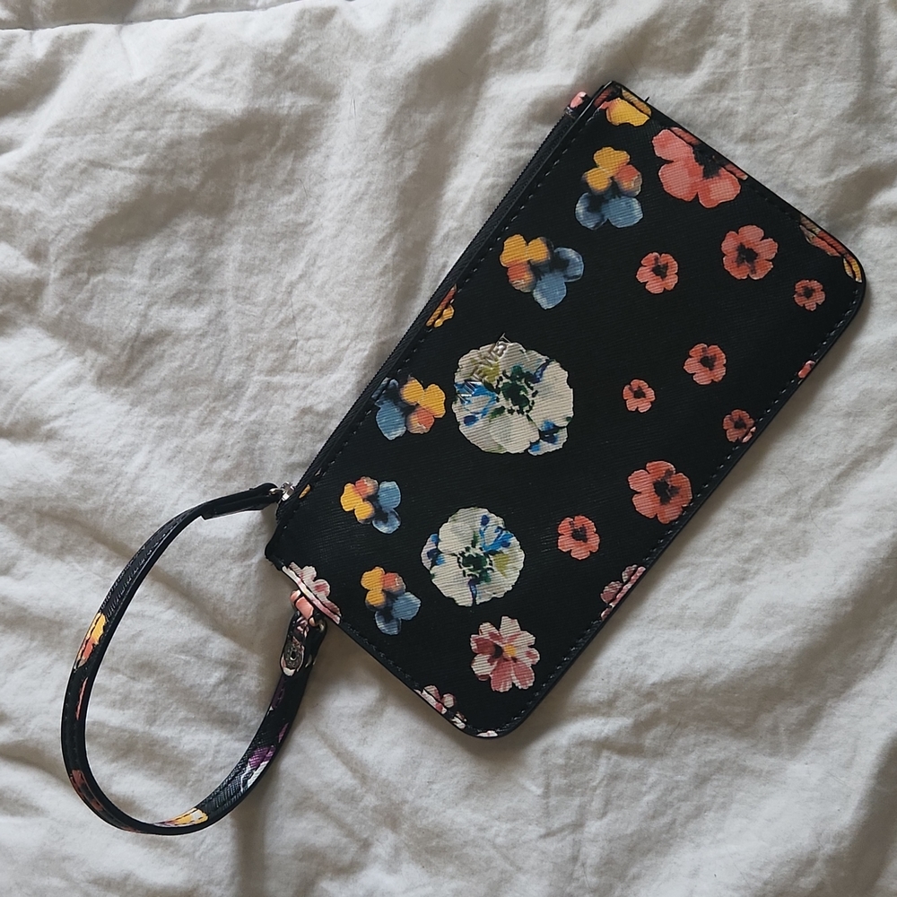 NINE WEST floral wristlet clutch